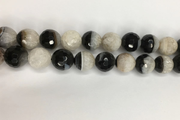 CAA3778 15.5 inches 16mm faceted round agate druzy geode beads