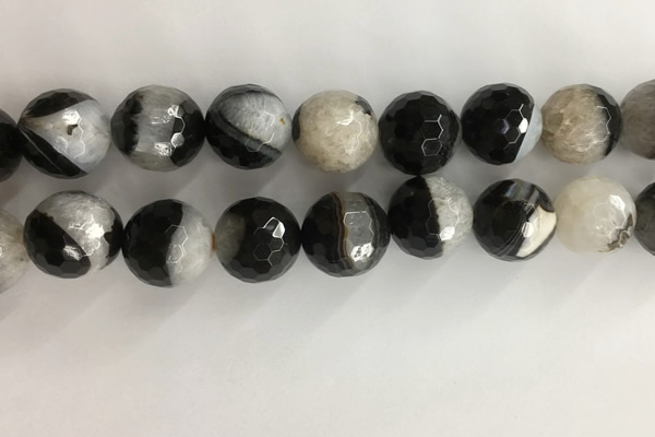 CAA3780 15.5 inches 20mm faceted round agate druzy geode beads