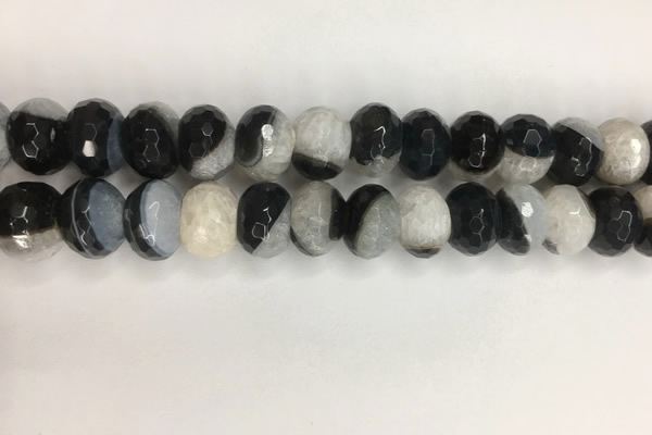 CAA3782 15.5 inches 10*14mm faceted rondelle agate druzy geode beads