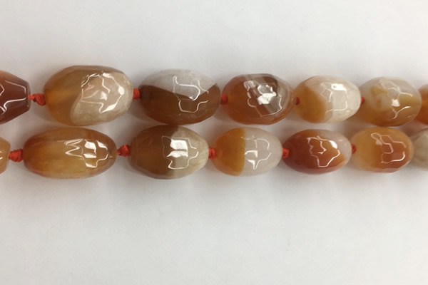 CAA3796 15*25mm - 18*28mm faceted rice agate druzy geode beads