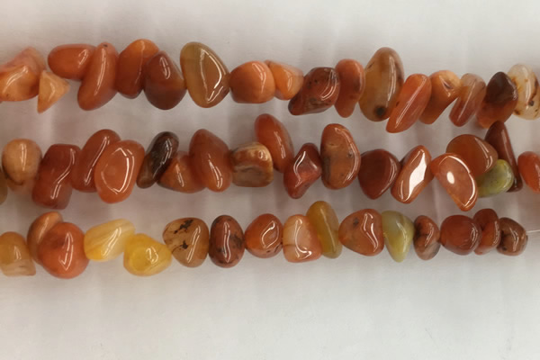 CAA3807 15.5 inches 8*12mm - 10*14mm chips red agate beads wholesale