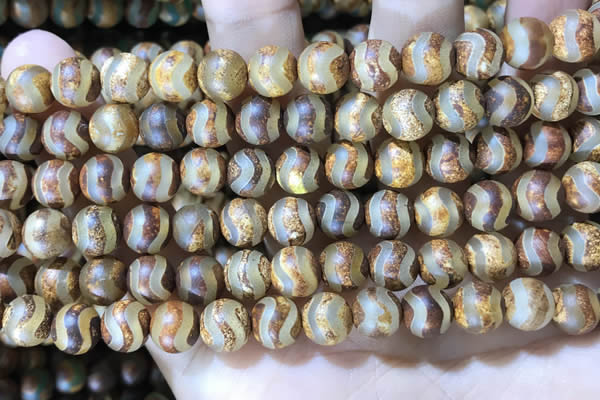 CAA3859 15 inches 8mm round tibetan agate beads wholesale