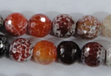 CAA388 15.5 inches 16mm faceted round fire crackle agate beads