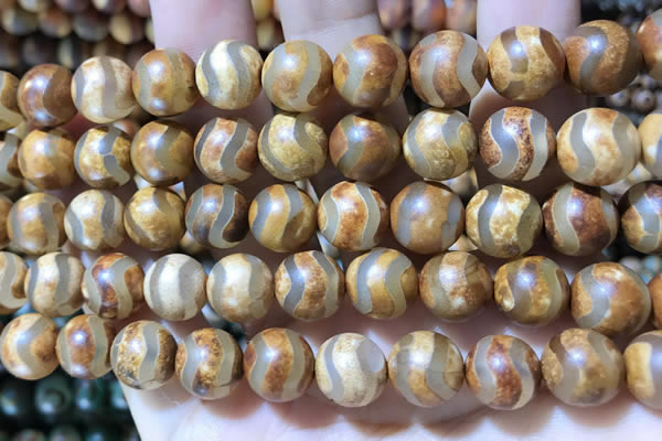 CAA3894 15 inches 10mm round tibetan agate beads wholesale