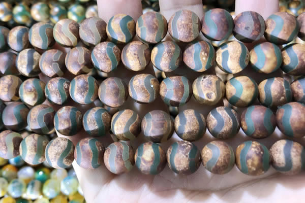 CAA3897 15 inches 10mm round tibetan agate beads wholesale