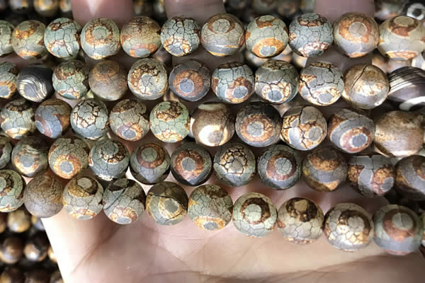 CAA3904 15 inches 10mm round tibetan agate beads wholesale