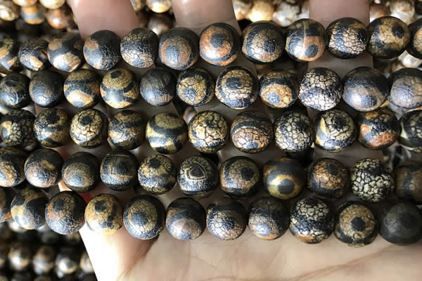CAA3910 15 inches 10mm round tibetan agate beads wholesale