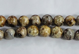 CAA392 15.5 inches 6mm round fire crackle agate beads wholesale