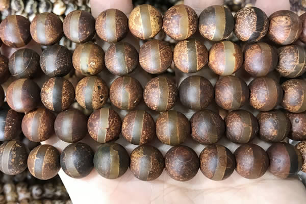 CAA3920 15 inches 12mm round tibetan agate beads wholesale