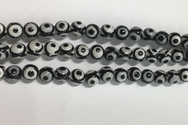 CAA3991 15 inches 8mm round tibetan agate beads wholesale