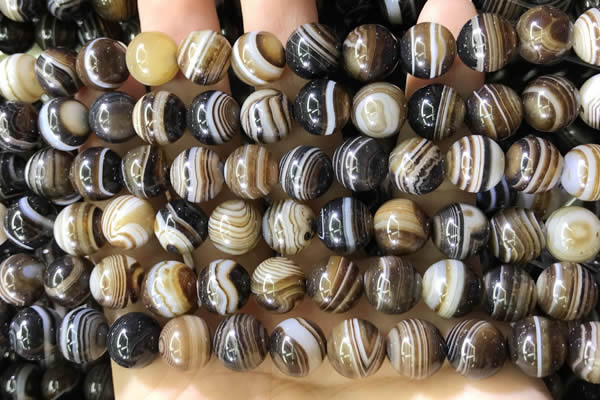 CAA4020 15.5 inches 10mm round line agate beads wholesale