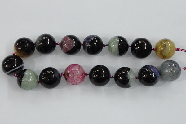 CAA412 15.5 inches 24mm round agate druzy geode gemstone beads