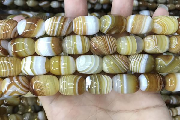 CAA4154 15.5 inches 13*18mm drum line agate beads wholesale