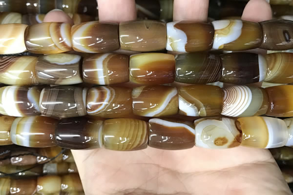 CAA4187 15.5 inches 13*18mm drum line agate gemstone beads