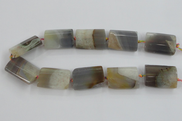 CAA422 15.5 inches 25*35mm faceted rectangle agate druzy geode beads