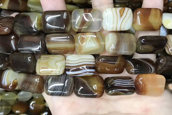 CAA4227 15.5 inches 15*20mm rectangle line agate beads wholesale