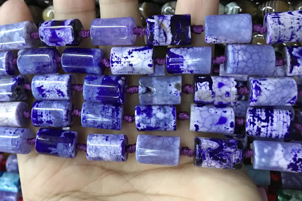CAA4241 15.5 inches 10*14mm - 11*15mm tube dragon veins agate beads