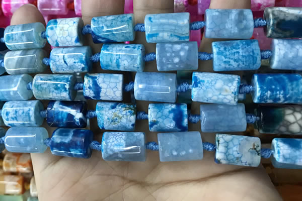 CAA4243 15.5 inches 10*14mm - 11*15mm tube dragon veins agate beads
