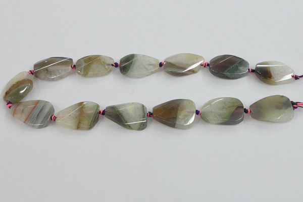 CAA427 22*30mm faceted & twisted teardrop agate druzy geode beads