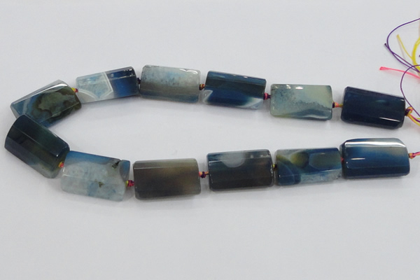 CAA430 15.5 inches 22*32mm faceted rectangle agate druzy geode beads
