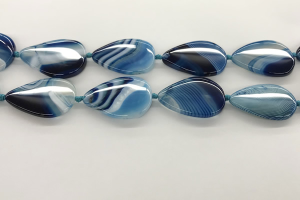 CAA4321 15.5 inches 30*40mm twisted oval line agate beads