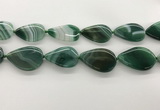 CAA4328 15.5 inches 30*40mm flat teardrop line agate beads