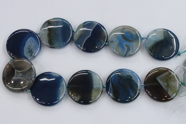 CAA433 15.5 inches 40mm flat round agate druzy geode beads