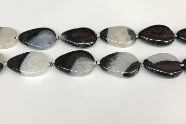 CAA4354 15.5 inches 25*35mm flat teardrop agate druzy geode beads