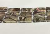 CAA4358 15.5 inches 20*40mm rectangle rainforest agate beads