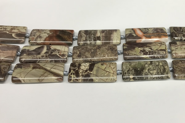 CAA4358 15.5 inches 20*40mm rectangle rainforest agate beads