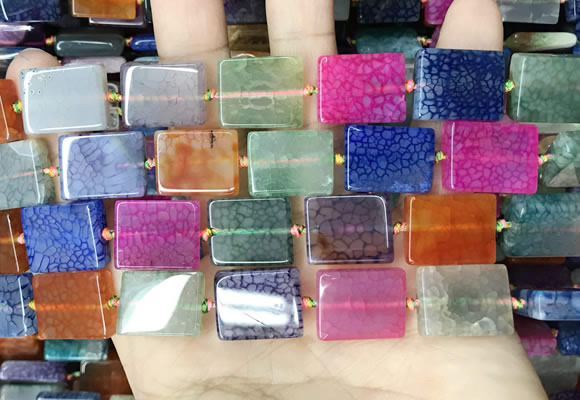 CAA4441 15.5 inches 14*18mm rectangle dragon veins agate beads