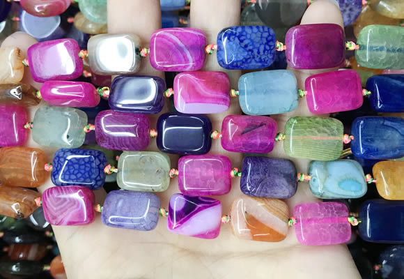 CAA4447 15.5 inches 12*16mm rectangle dragon veins agate beads