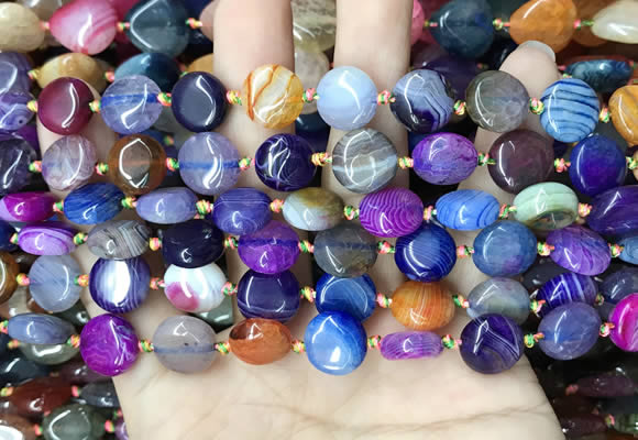 CAA4460 15.5 inches 12mm flat round dragon veins agate beads