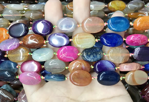 CAA4473 15.5 inches 13*18mm oval dragon veins agate beads