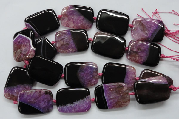 CAA450 15.5 inches 30*40mm rectangle agate druzy geode  beads