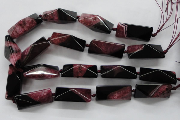 CAA454 15.5 inches 20*20*40mm pyramid agate druzy geode beads