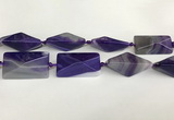 CAA4545 15.5 inches 20*28mm - 21*42mm pyramid agate druzy geode beads