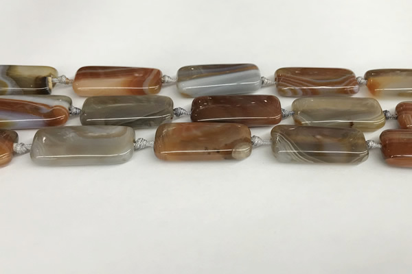 CAA4552 15.5 inches 15*30mm rectangle banded agate beads wholesale