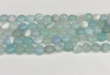 CAA4584 15.5 inches 10mm flat round banded agate beads wholesale