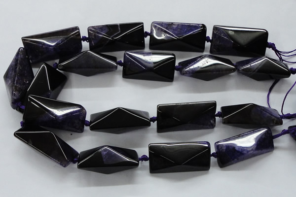 CAA460 15.5 inches 20*20*40mm pyramid agate druzy geode beads