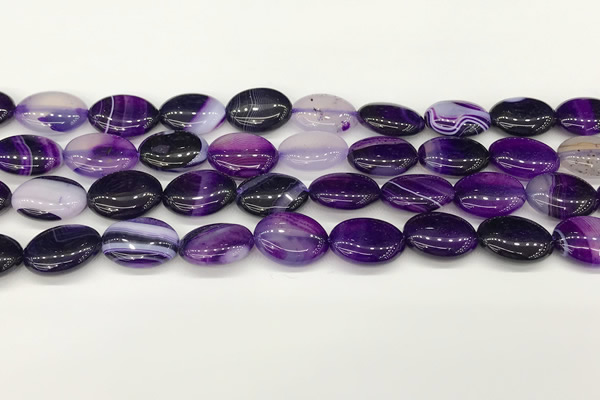 CAA4654 15.5 inches 12*16mm oval banded agate beads wholesale