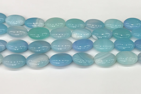 CAA4673 15.5 inches 15*20mm oval banded agate beads wholesale