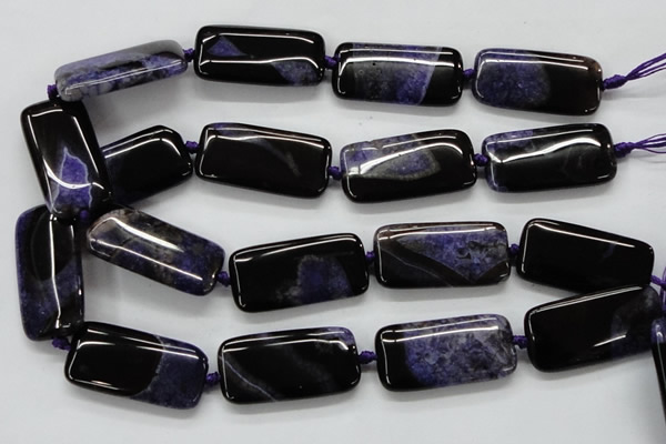 CAA470 15.5 inches 20*40mm rectangle agate druzy geode beads