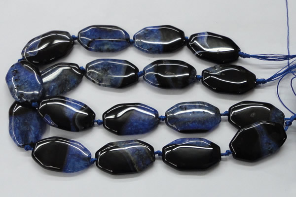 CAA471 15.5 inches 25*40mm octagonal agate druzy geode beads