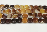 CAA4734 15.5 inches 12*12mm square banded agate beads wholesale