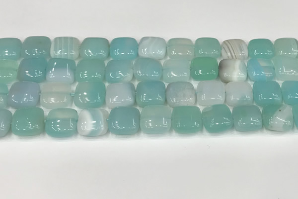 CAA4738 15.5 inches 12*12mm square banded agate beads wholesale