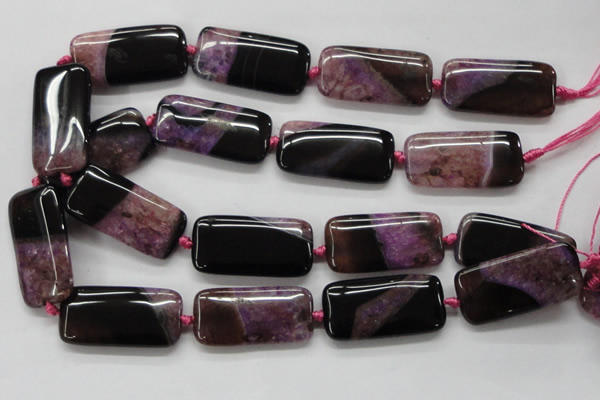 CAA474 15.5 inches 20*40mm rectangle agate druzy geode beads