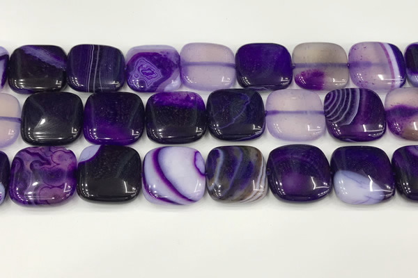 CAA4758 15.5 inches 18*18mm square banded agate beads wholesale