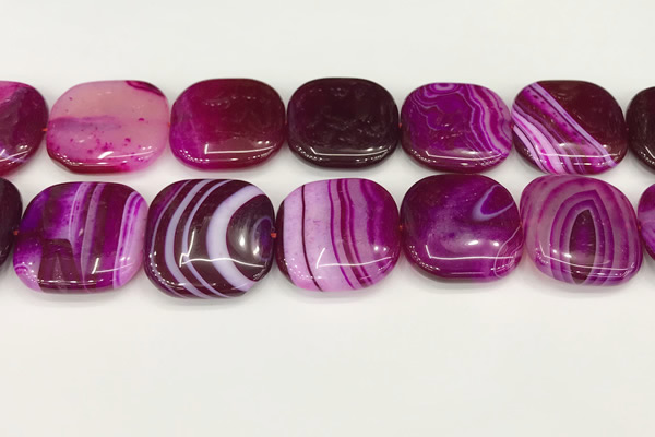 CAA4783 15.5 inches 30*30mm square banded agate beads wholesale