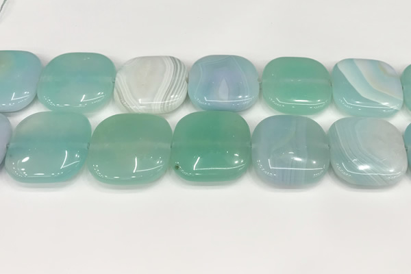 CAA4785 15.5 inches 30*30mm square banded agate beads wholesale